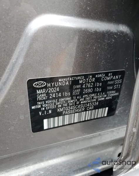 2025 Genesis G70 Base из США, поврежденный, VIN KMTG34SC4SU145334